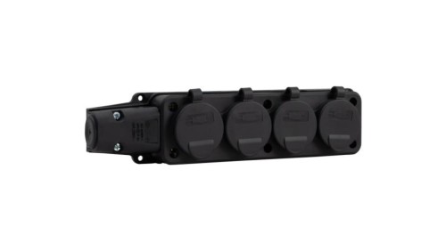 Listwa gumowa 4x230V 16A IP54 SCHUKO czarna