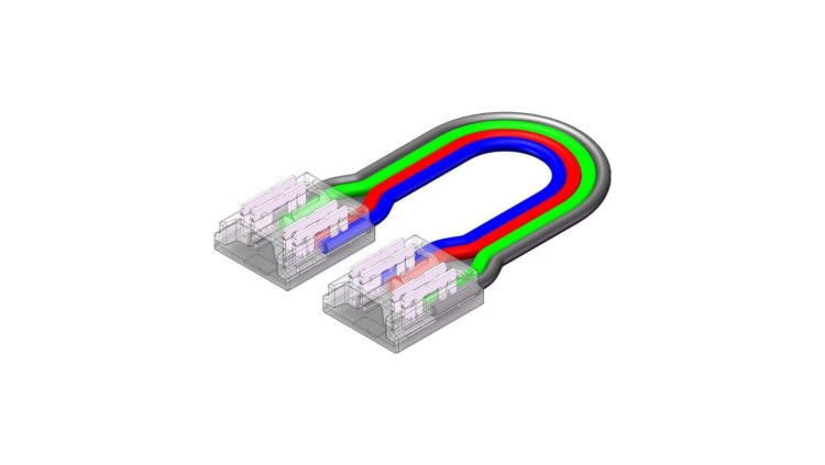 Złącze do taśmy LED - MC - CCT/RGB 10mm - COB - dwustronne z przewodem - ED00033904