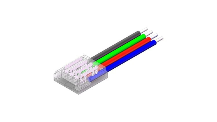 Złącze do taśmy LED - MC - RGB 10mm - SMD - jednostronne z przewodem - ED00033896