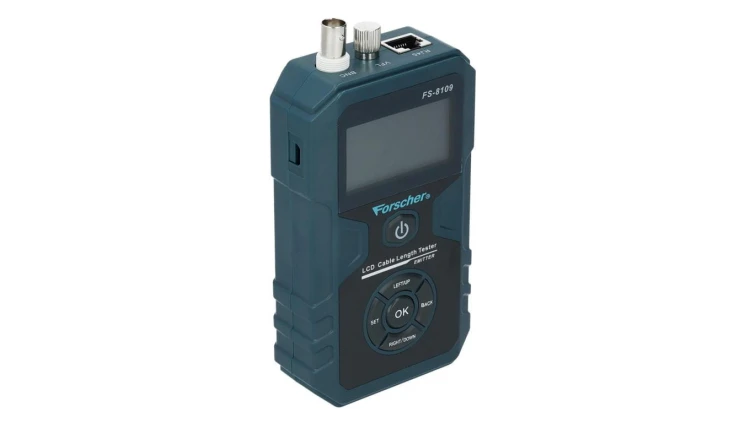 Tester kabli sieciowych RJ45 + BNC PREMIUM + 8szt. terminatorów z pomiarem PoE i długości przewodu FORSCHER FS8109-8T