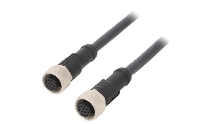 M12A12FL12AFLSB001 Kabel do czujników/automatyki 12PIN M12-M12 1m wtyk wtyk