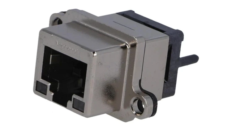 MRJ-5480-01 Gniazdo proste RJ45 UL94V-0IP67 na panel THT