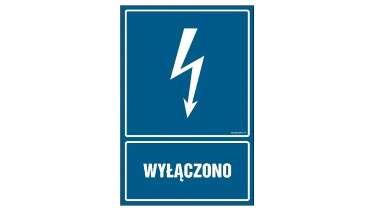 ZNAK - HG005 Wyłączono 7,5 x 10 cm FN - Folia samoprzylepna