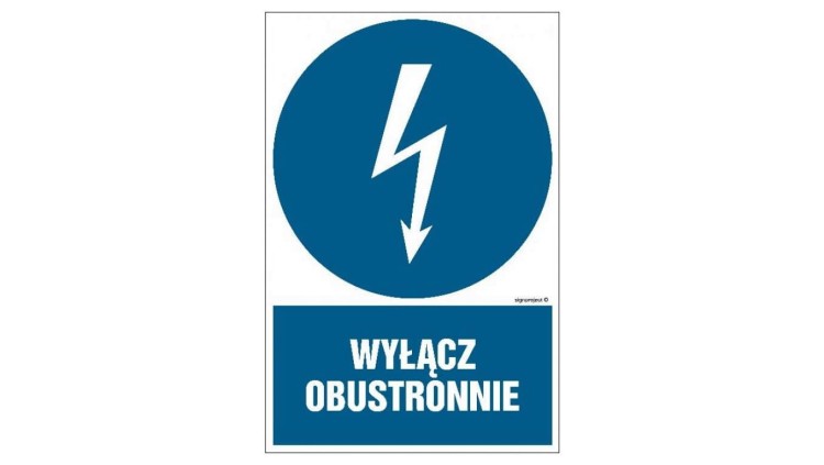 ZNAK - HE003 Przed wejściem wyłącz 70 x 105 cm PN - Płyta 1mm