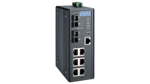 Zarządzalny switch - 6 portów gigabit, 2 porty światłowodowe wielomodowe gigabit EKI-7708G-2MI-AE