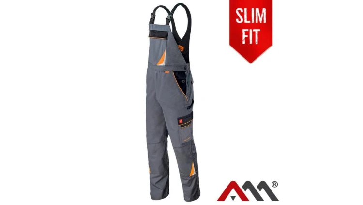 Spodnie robocze ogrodniczki PROFESSIONAL GRAY szare Rozmiar 48