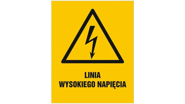 ZNAK - HA029 Linia wysokiego napięcia 60 x 75 cm PN - Płyta 1mm