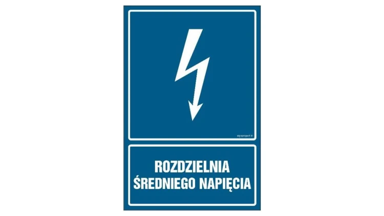 ZNAK - HG034 Rozdzielnia średniego napięcia 7,5 x 10 cm FN - Folia samoprzylepna