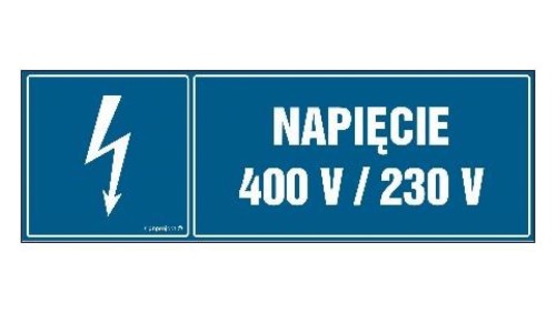 ZNAK - HH024 Napięcie 400V/230V 15 x 5 cm PN - Płyta 1mm