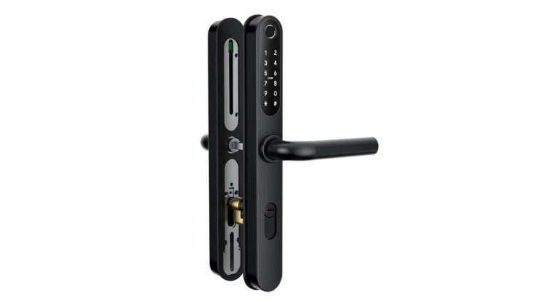 Elektroniczny zamek do drzwi SmartLock RCF SLIM UNI sz=41mm (13,56Mhz Mifare, kod PIN, Bluetooth)