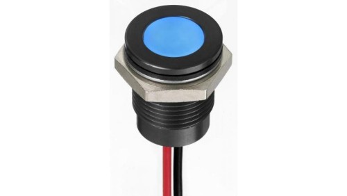 Lampka kontrolna do montażu panelowego 1.8 → 3.3V dc, niebieska 14mm LED Wyprowadzenia RS PRO