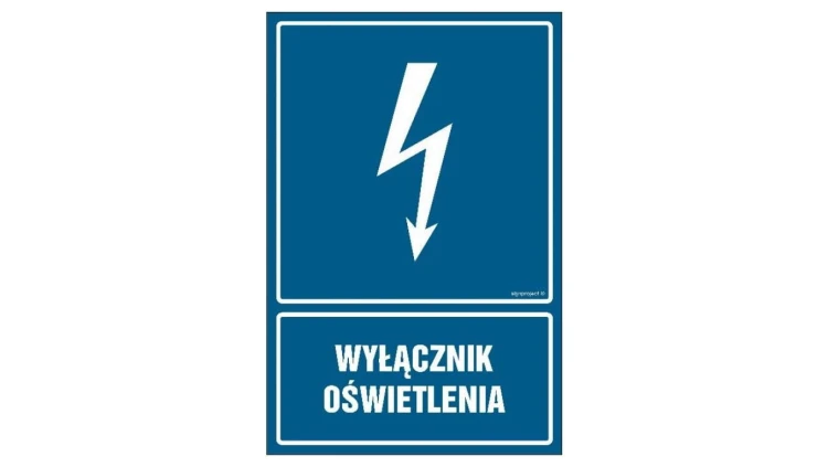 ZNAK - HG028 Wyłącznik oświetlenia 70 x 105 cm FN - Folia samoprzylepna