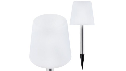 Lampa Ogrodowa LED Solarna Wbijana biały/chrom mat 41cm 4000K RUMBA Goldlux