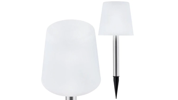 Lampa Ogrodowa LED Solarna Wbijana biały/chrom mat 41cm 4000K RUMBA Goldlux