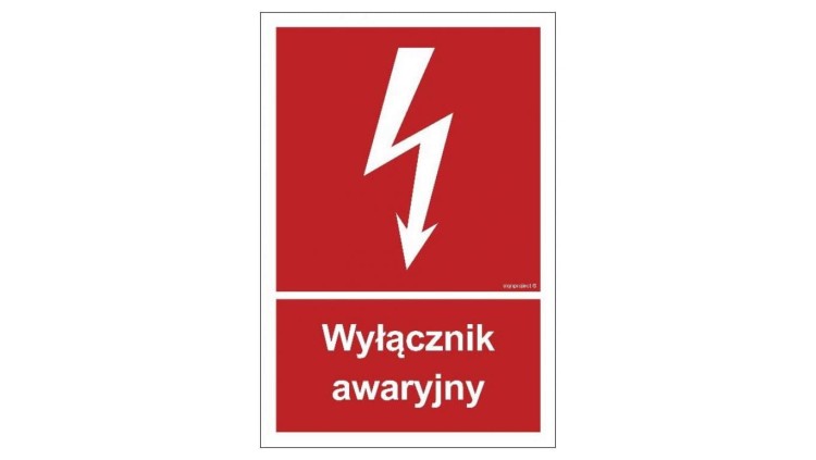 ZNAK - BC034 Wyłacznik awaryjny 35 x 51,8 cm TS - Płyta TD foto.