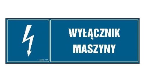 ZNAK - HH055 Wyłącznik maszyny 20 x 6,7 cm PN - Płyta 1mm