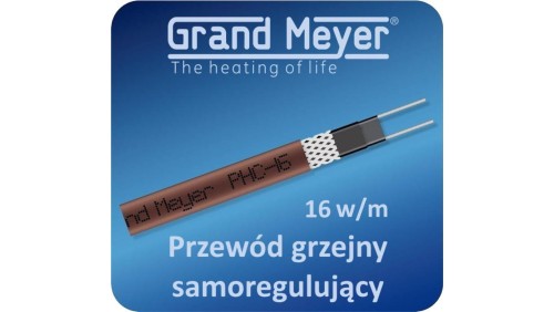 120m rolka Kabel grzejny samoregulujący ekranowany GRAND MEYER PHC-16, 16W/m