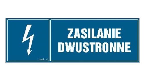 ZNAK - HH031 Zasilanie dwustronne 15 x 5 cm FN - Folia samoprzylepna