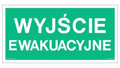 ZNAK - AA001 Wyjście ewakuacyjne 60 x 30 cm PS - Płyta 1mm foto.