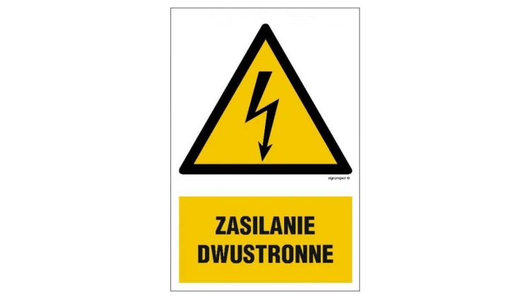 ZNAK - HA017 Zasilanie dwustronne 50 x 75 cm PN - Płyta 1mm