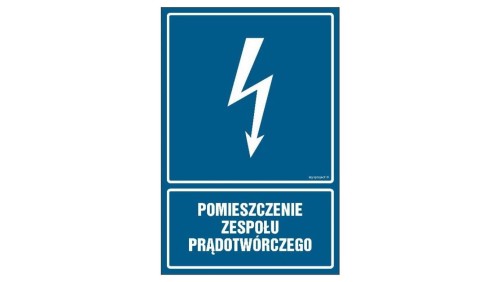 ZNAK - HG035 Pomieszczenie zespołu prądotwórczego 50 x 75 cm PN - Płyta 1mm