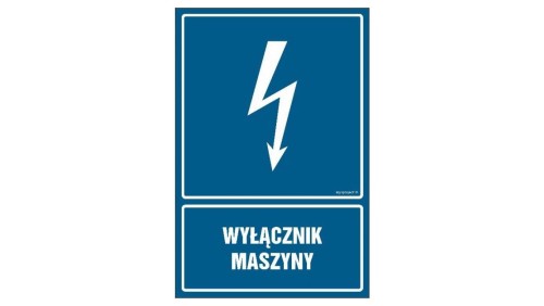 ZNAK - HG051 Wyłącznik maszyny 70 x 105 cm FN - Folia samoprzylepna