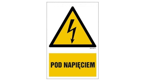 ZNAK - HA008 Pod napięciem 50 x 75 cm FN - Folia samoprzylepna