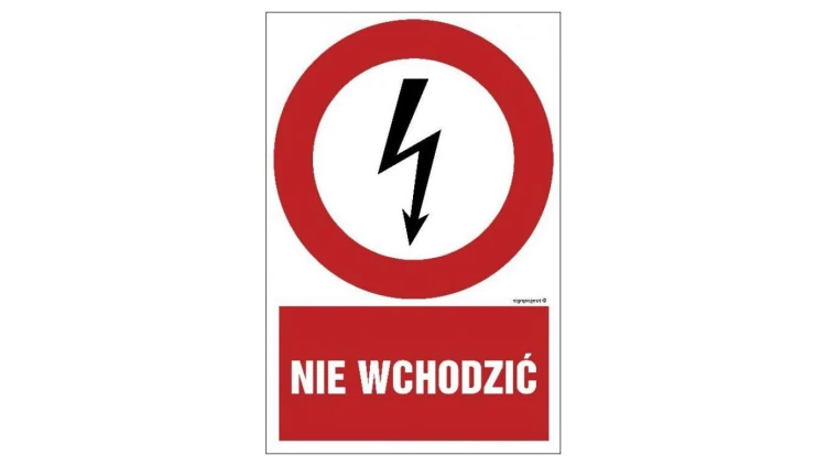 ZNAK - HC005 Nie wchodzić 7,5 x 10 cm FN - Folia samoprzylepna