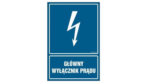 ZNAK - HG014 Główny wyłącznik prądu 7,5 x 10 cm FN - Folia samoprzylepna
