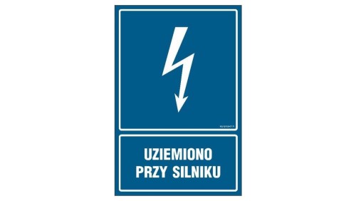 ZNAK - HG046 Uziemiono przy silniku 7,5 x 10 cm FN - Folia samoprzylepna