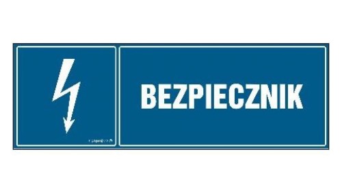 ZNAK - HH011 Bezpiecznik 15 x 5 cm PN - Płyta 1mm