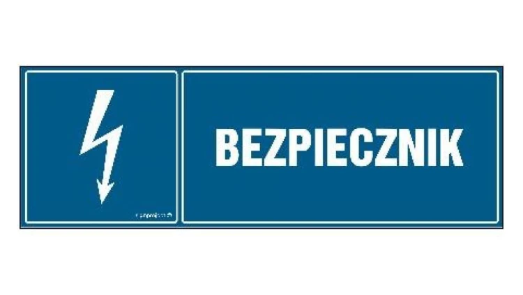 ZNAK - HH011 Bezpiecznik 15 x 5 cm PN - Płyta 1mm