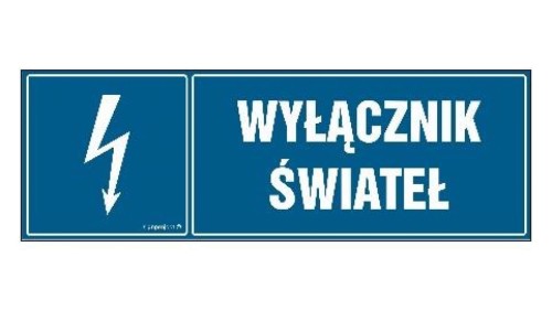 ZNAK - HH035 Wyłącznik świateł 45 x 15 cm FN - Folia samoprzylepna