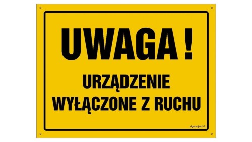 ZNAK - OA075 Uwaga! Praca z instalacją wysokiego napięcia 30 x 21,5 cm BN - Płyta żółta 0,6mm