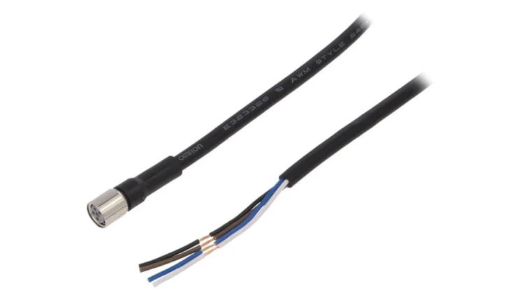 XS3F-M8PVC4S2M Przewód przyłączeniowy o długości 2m, gwincie M8, liczbie pinów 4