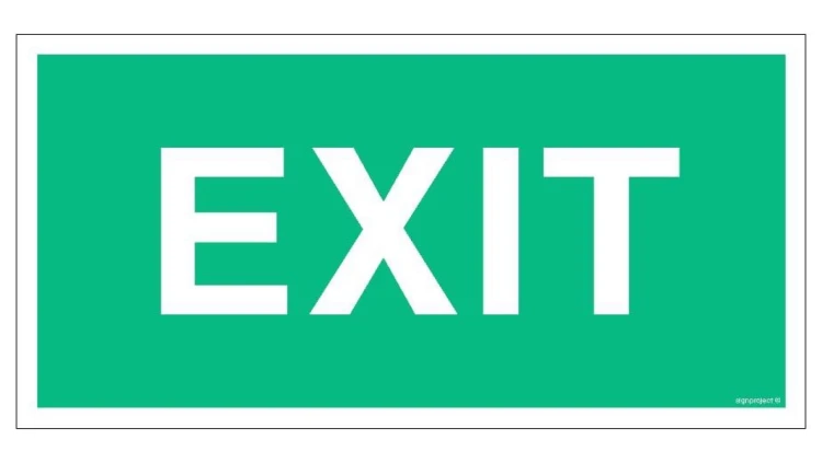 ZNAK - AC004 EXIT 30 x 15 cm KS - Folia podłogowa foto.