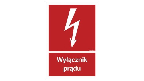 ZNAK - BC007 Wyłącznik prądu 50 x 74 cm PS - Płyta 1mm foto.