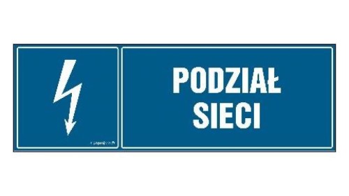 ZNAK - HH002 Podział sieci 15 x 5 cm FN - Folia samoprzylepna