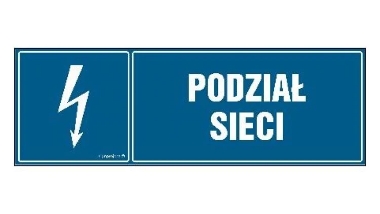 ZNAK - HH002 Podział sieci 15 x 5 cm FN - Folia samoprzylepna
