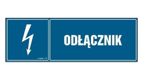 ZNAK - HH010 Odłącznik 15 x 5 cm FN - Folia samoprzylepna