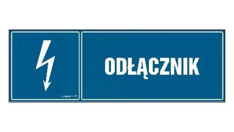 ZNAK - HH010 Odłącznik 15 x 5 cm FN - Folia samoprzylepna