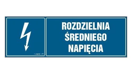 ZNAK - HH043 Rozdzielnia średniego napięcia 15 x 5 cm FN - Folia samoprzylepna