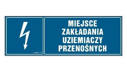 ZNAK - HH044 Miejsce zakładania uziemiaczy przenośnych 15 x 5 cm PN - Płyta 1mm