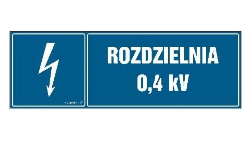 ZNAK - HI006 Rozdzielnia 0.4 kV 15 x 5 cm FN - Folia samoprzylepna