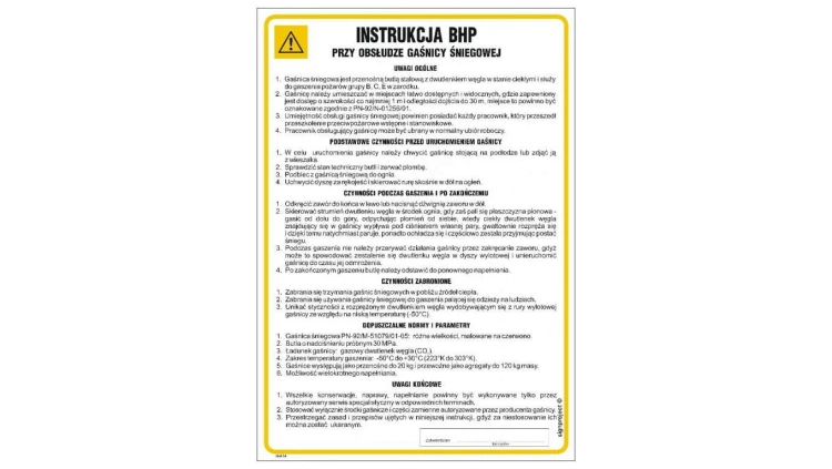 ZNAK - IAA13 Instrukcja BHP dla sprzątaczek i osób zatrudnionych przy sprzątaniu 24,5 x 35 cm PN - Płyta 1mm