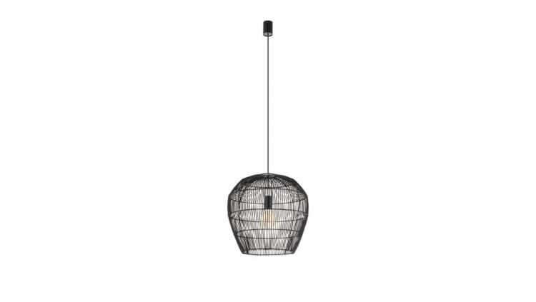 Lampa wisząca HAITI w rozmiarze S Czarny bambusowy klosz 11166 Nowodvorski