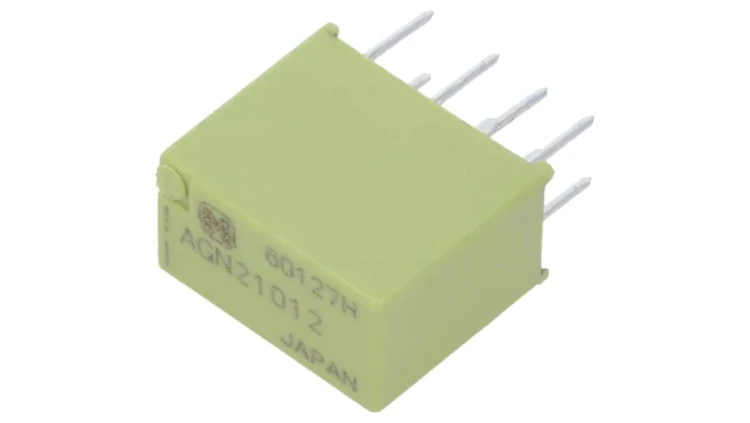 AGN21012 Przekaźnik elektromagnetyczny DPDT Ucewki 12VDC 1A 1A/30VDC