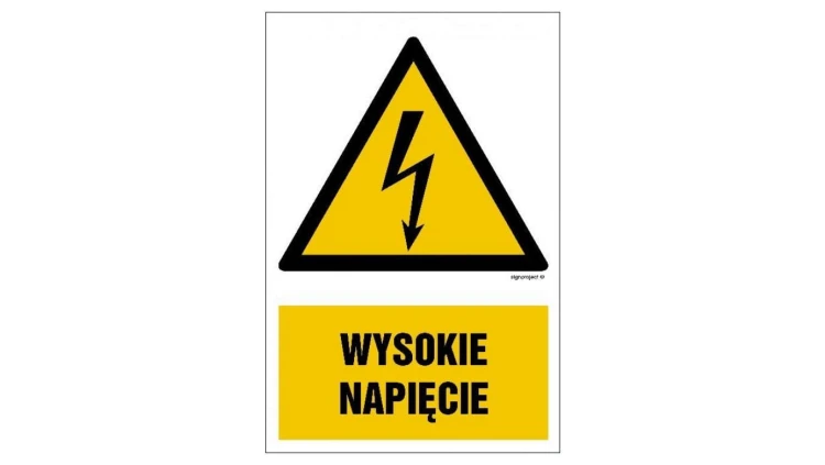 ZNAK - HA003 Wysokie napięcie 30 x 45 cm FN - Folia samoprzylepna