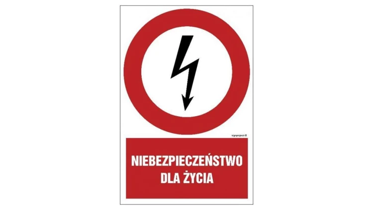 ZNAK - HC001 Niebezpieczeństwo dla życia 7,5 x 10 cm FN - Folia samoprzylepna