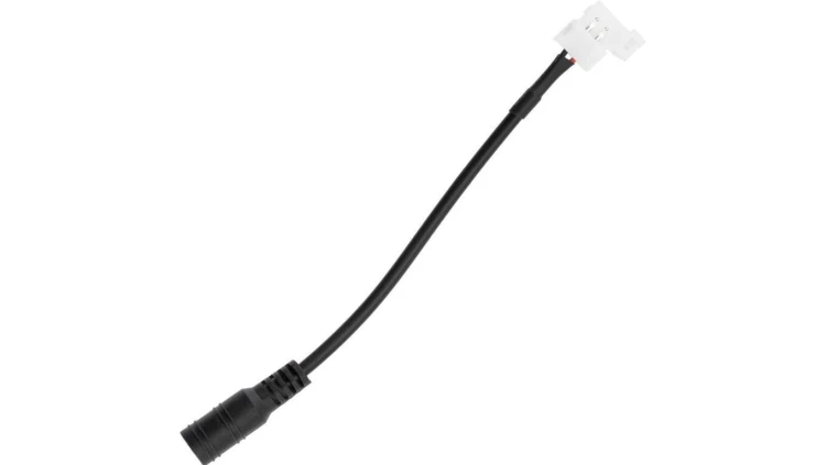 Wtyk zasilania DC 2.1 / 5.5 mm MONTAŻOWY Z KABLEM ZATRZASK 15cm